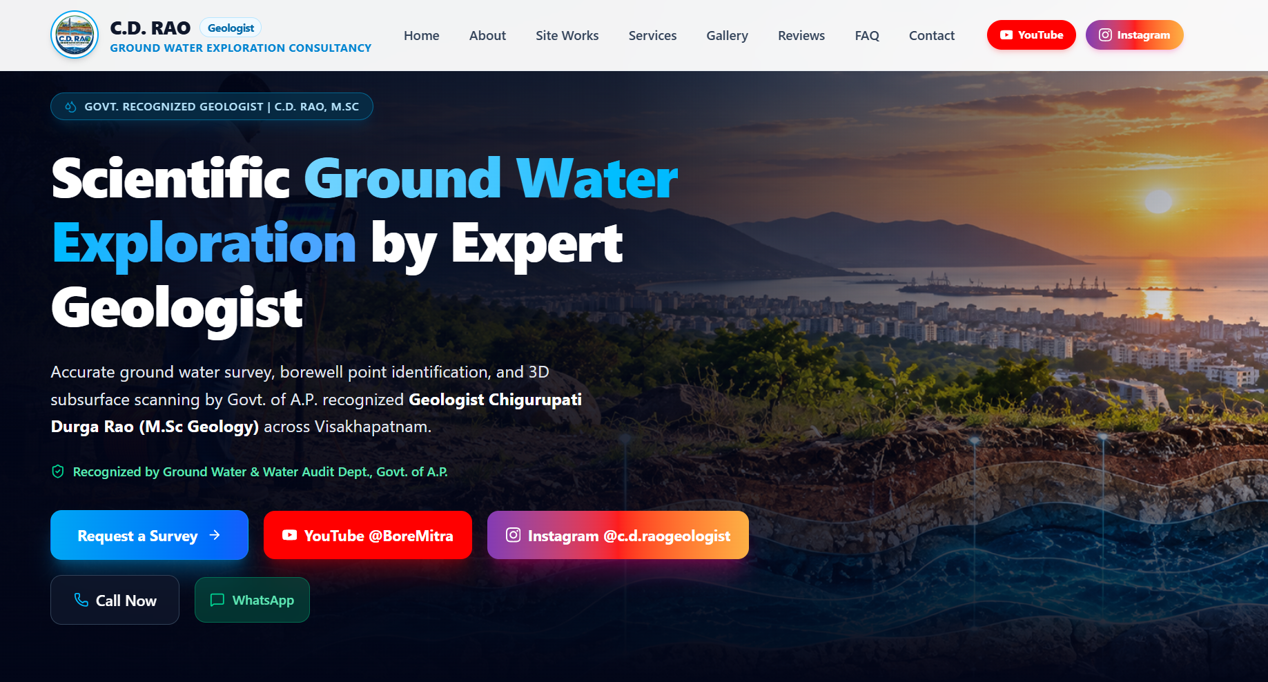 C.D. RAO Geologist Ground Water Exploration Consultancy